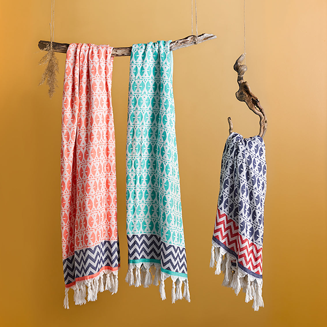 Lacivert 'Adinkra' Peştemal