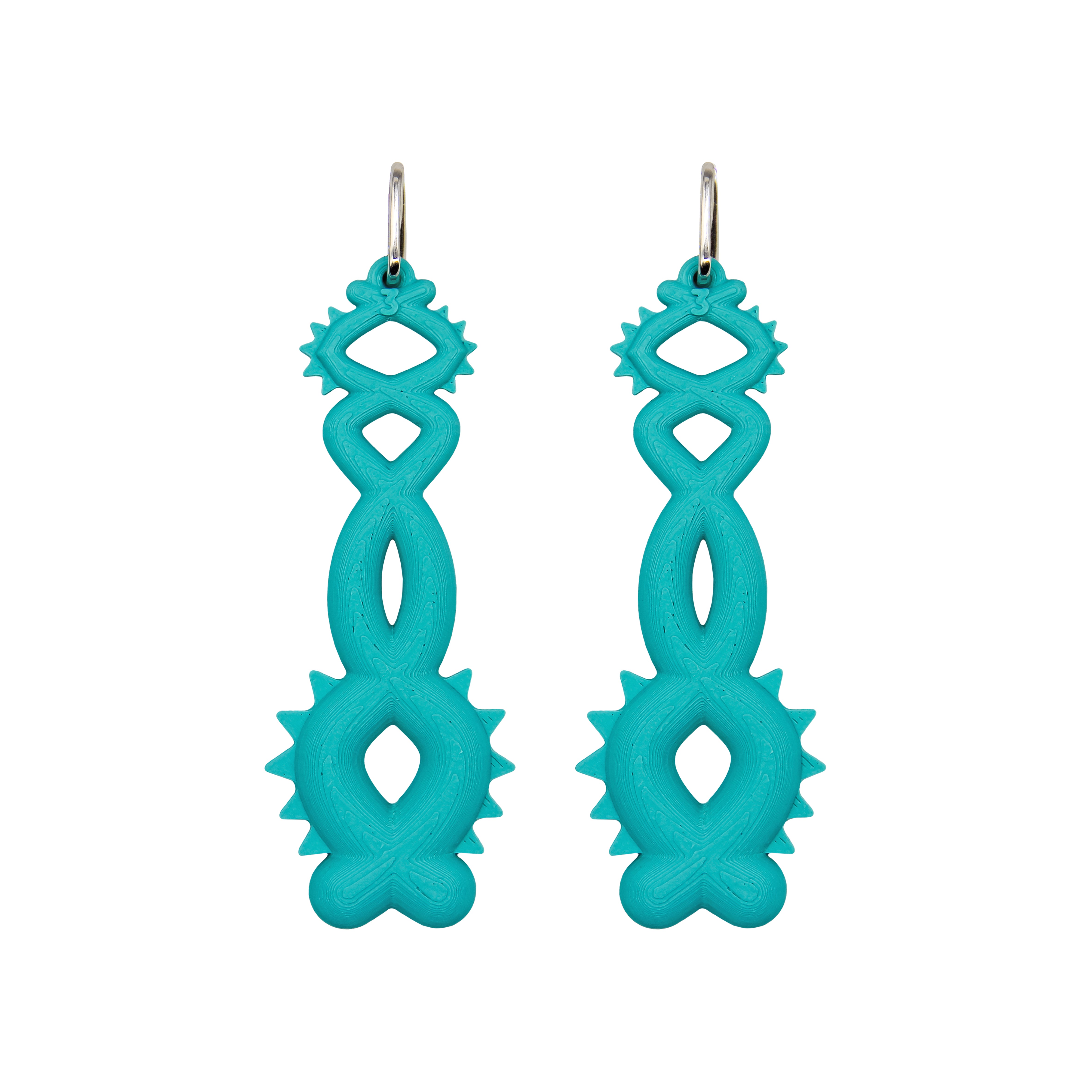 Feathered Serpent Küpe, Teal
