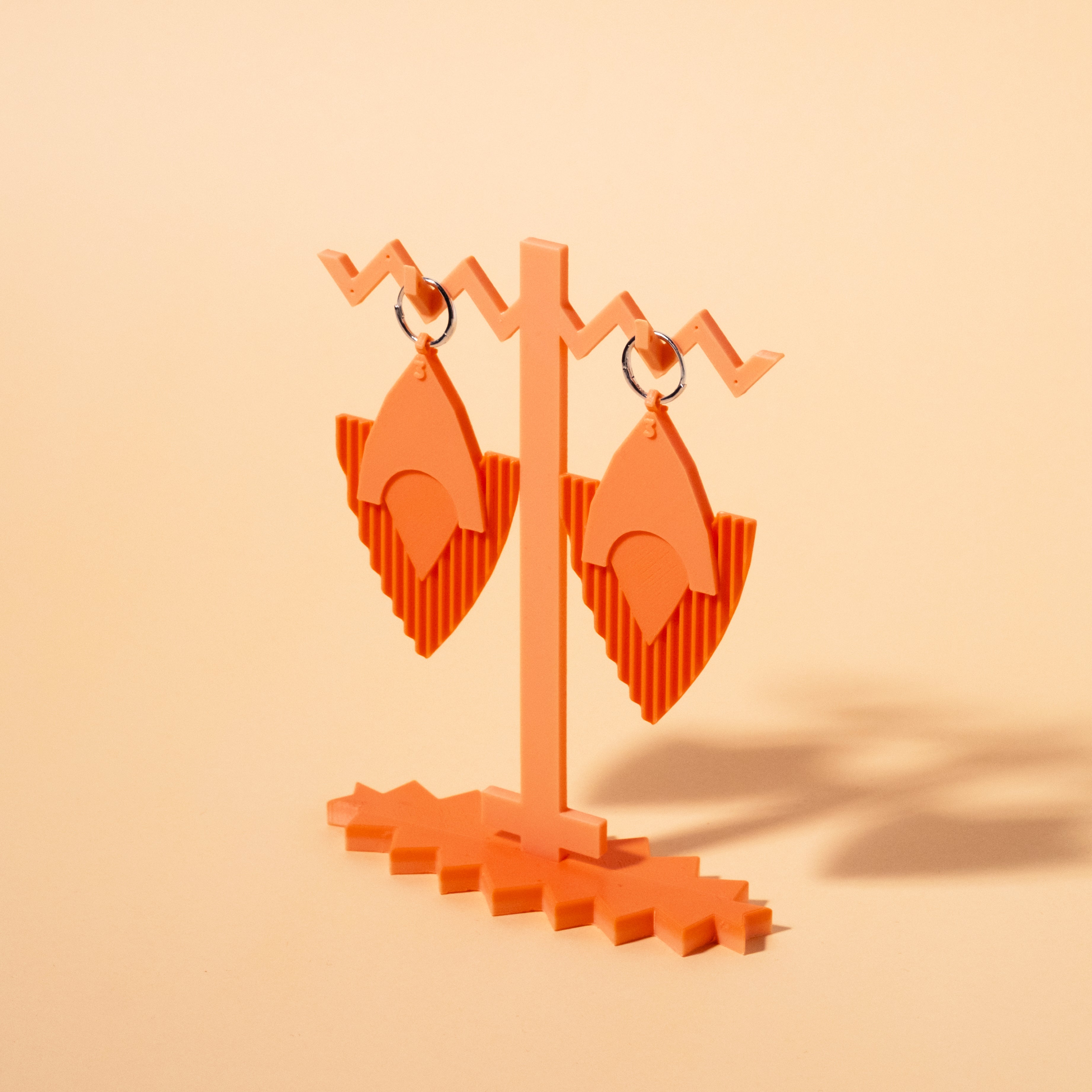 Cubist Gaze Küpe, Coral