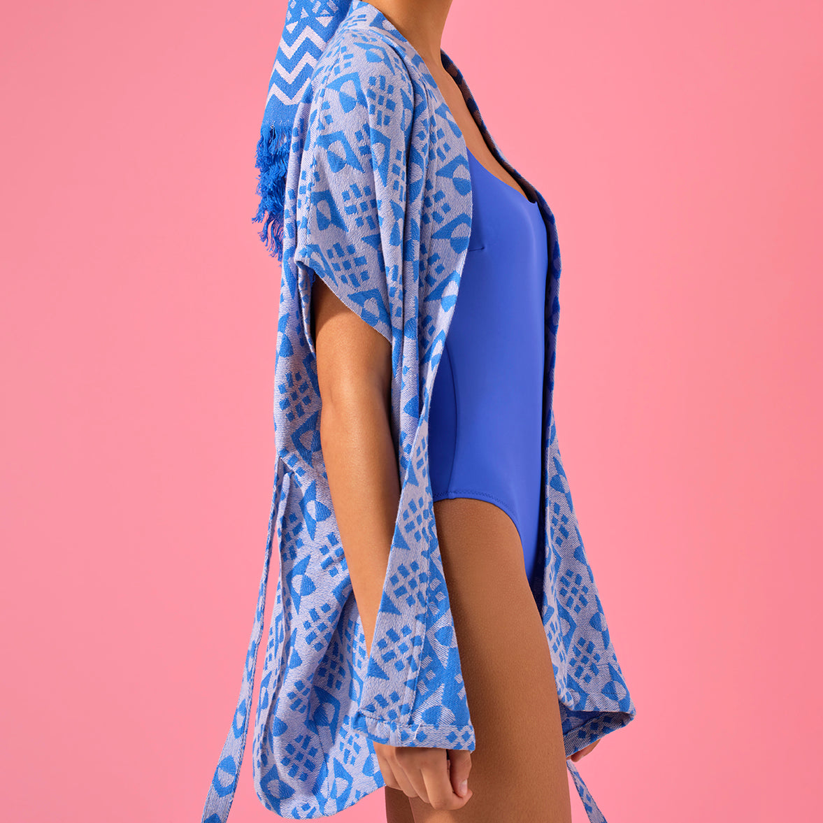 Pembe 'Paro' Plaj Kimonosu