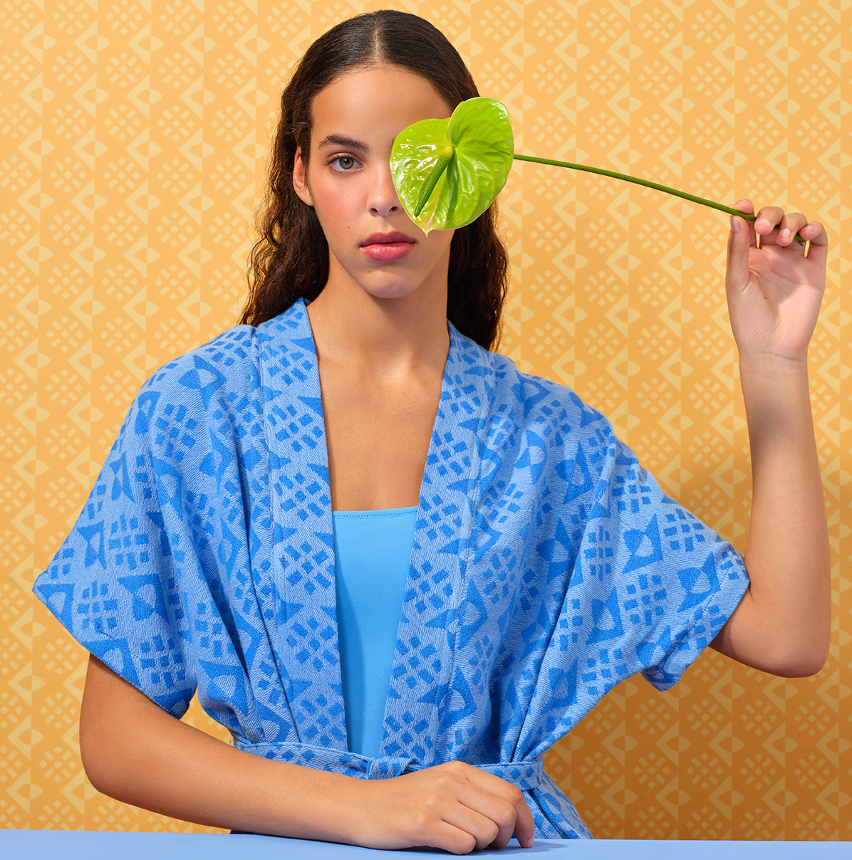 Mavi 'Paro' Plaj Kimonosu