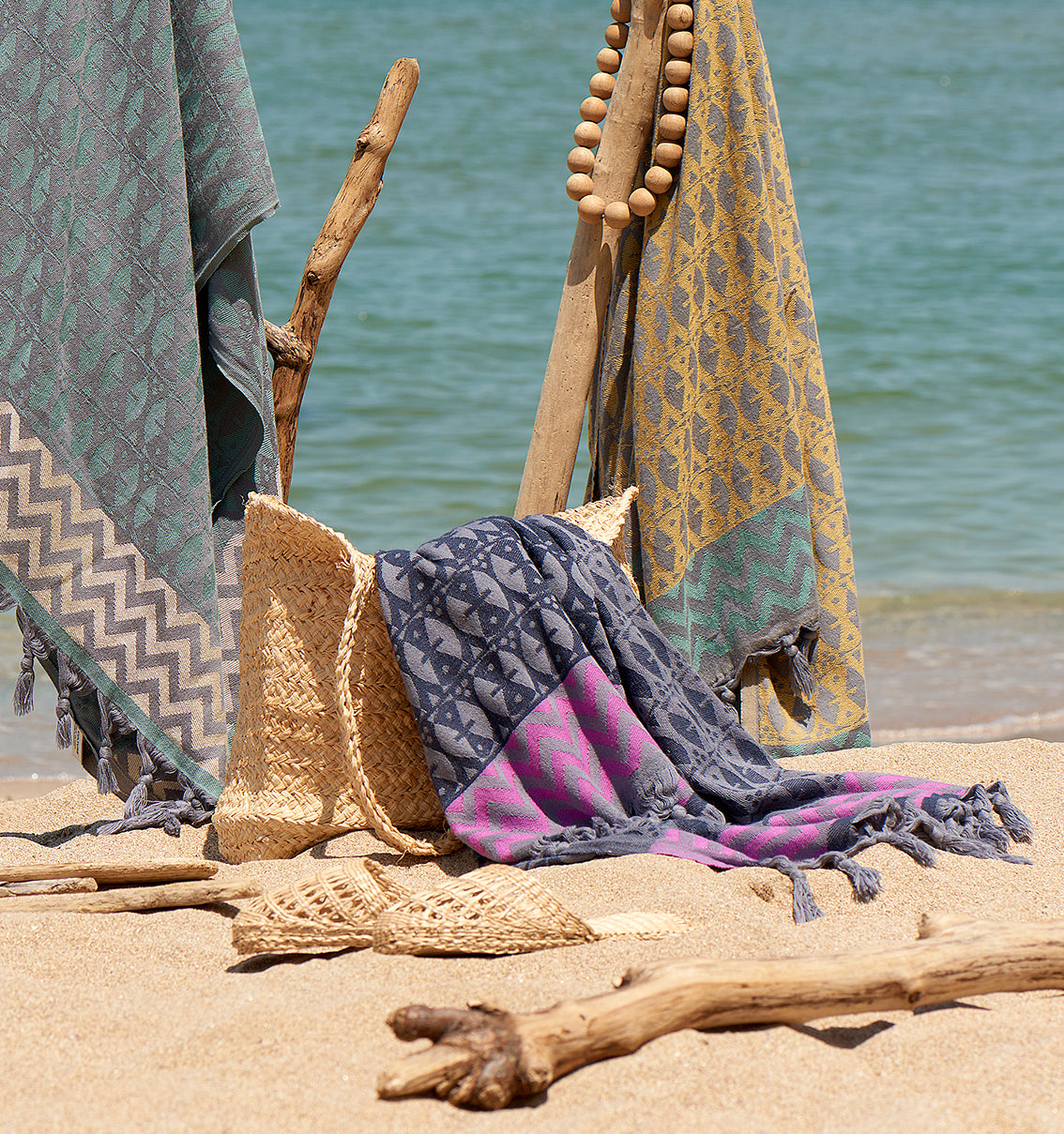 Lacivert 'Adinkra' Peştemal