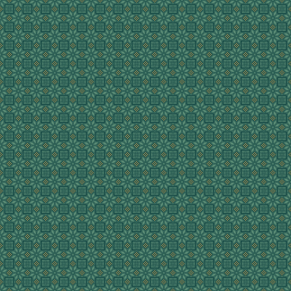 Green 'Antioch' Wallpaper