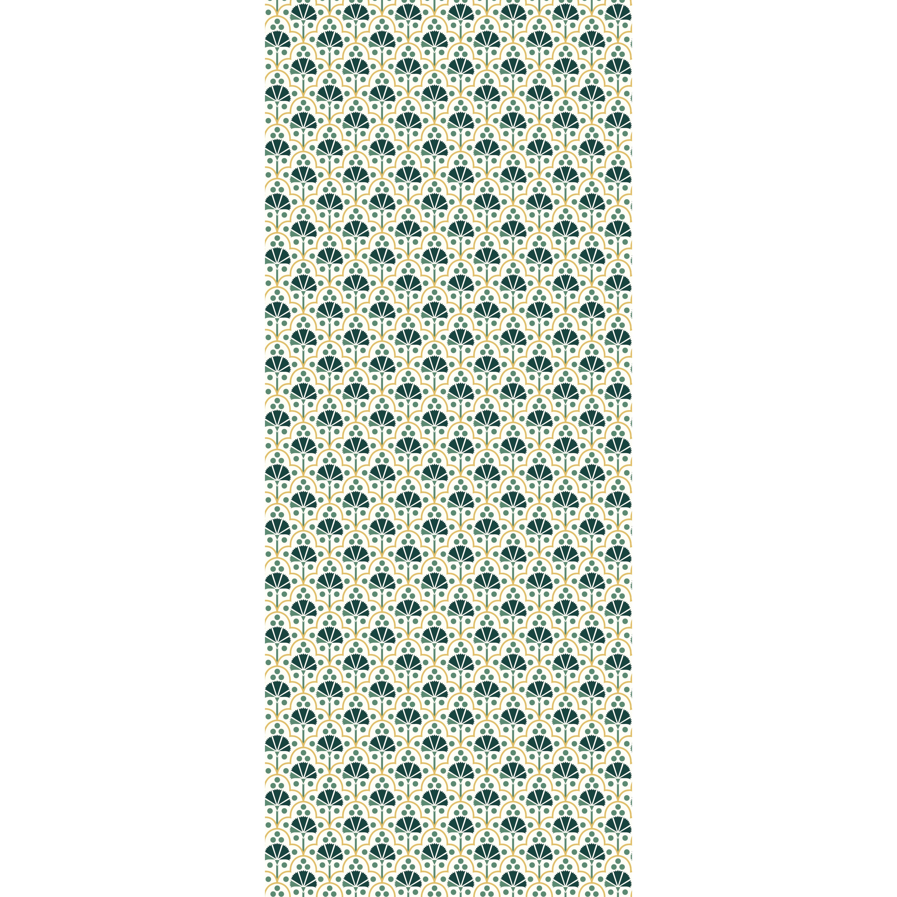 Green 'Jaipur' Wallpaper