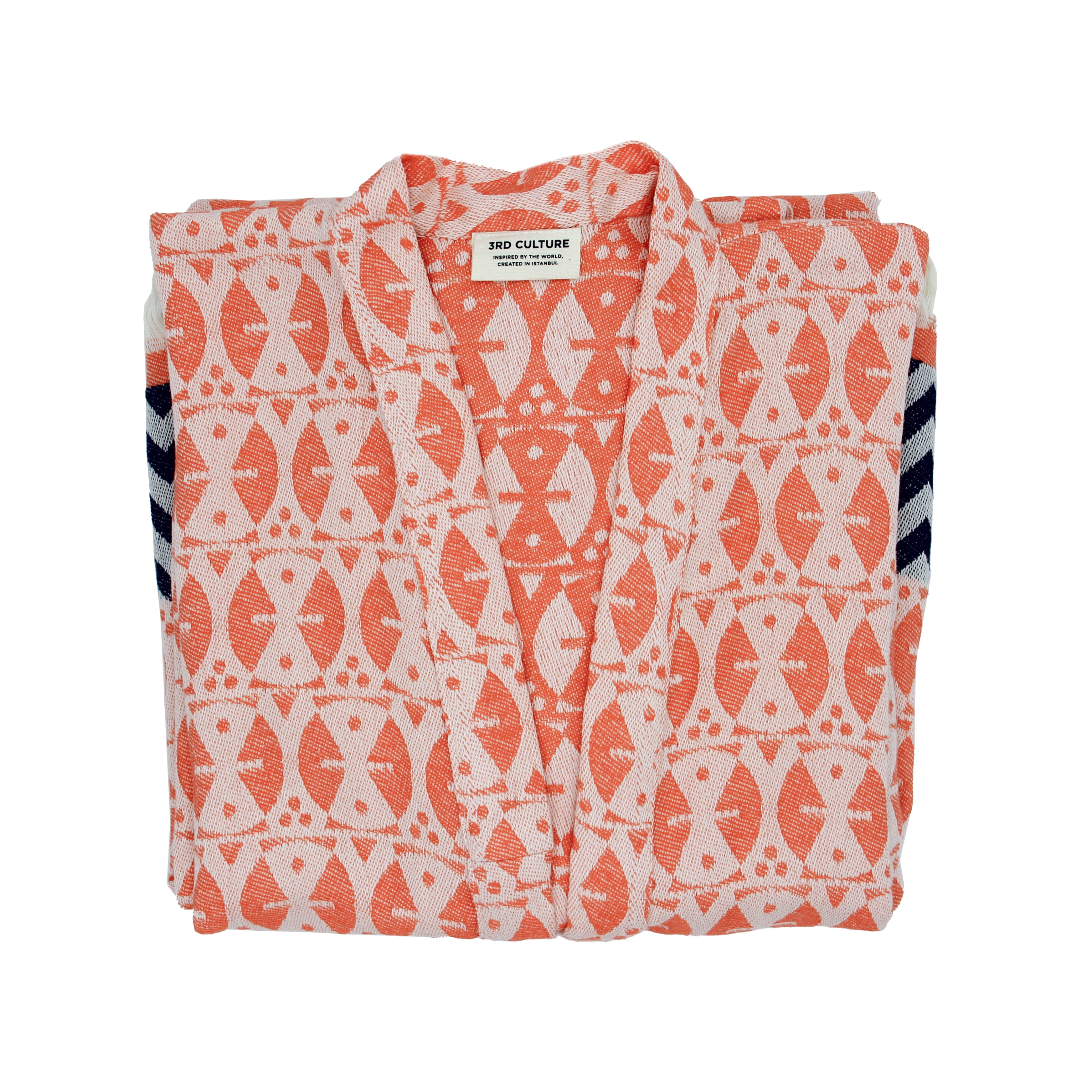 Kırmızı & Antrasit 'Adinkra' Kimono