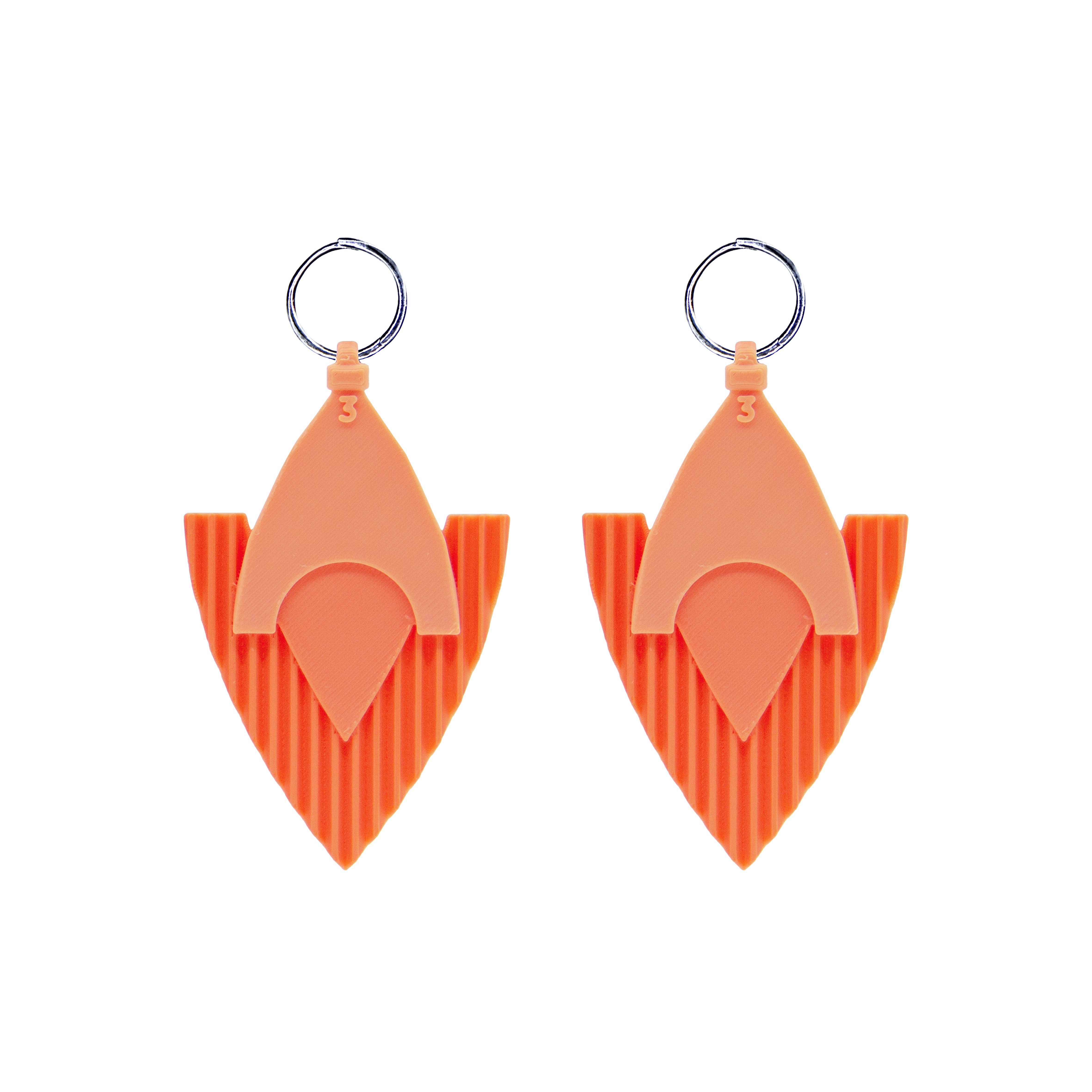 Cubist Gaze Küpe, Coral