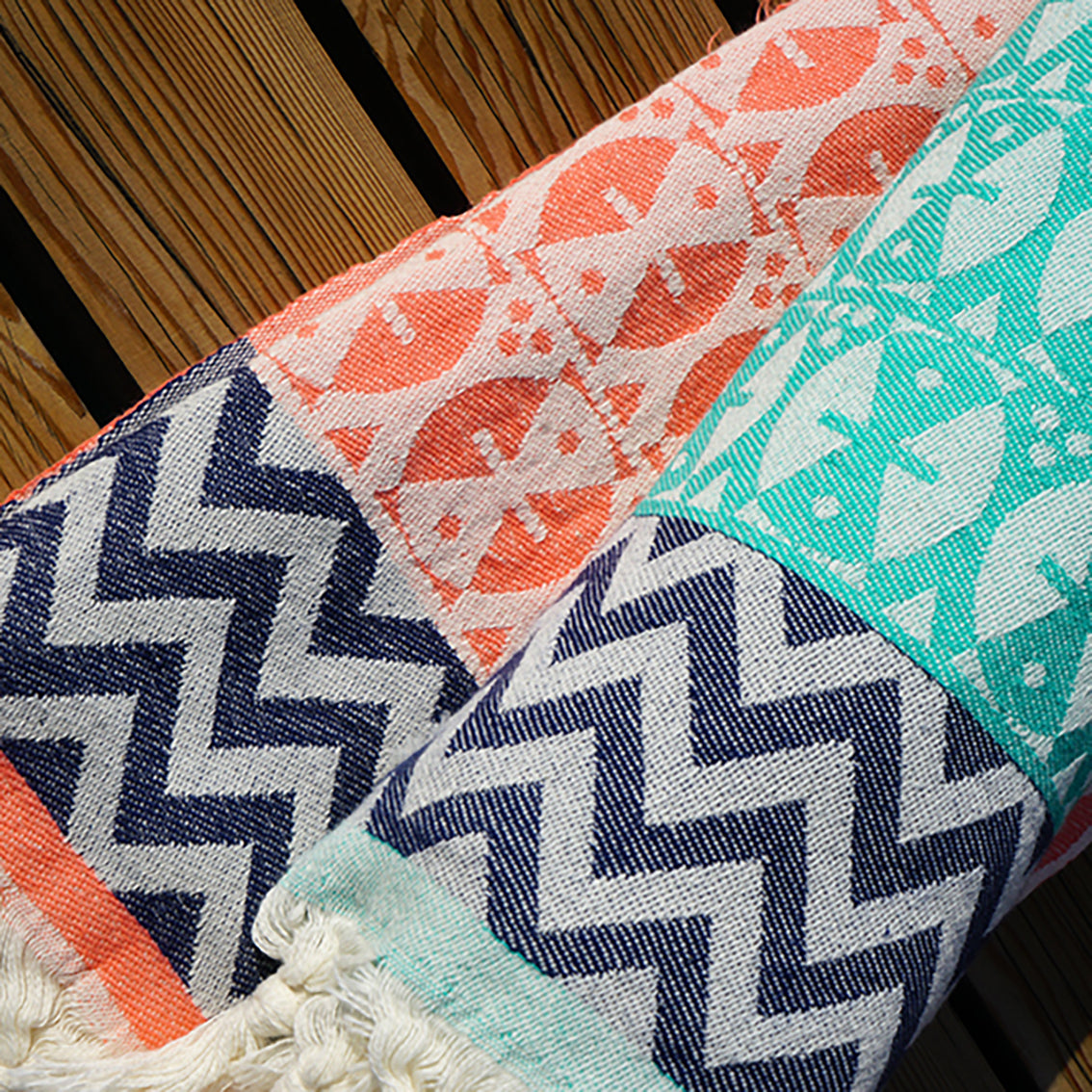 Teal 'Adinkra' Peshtemal