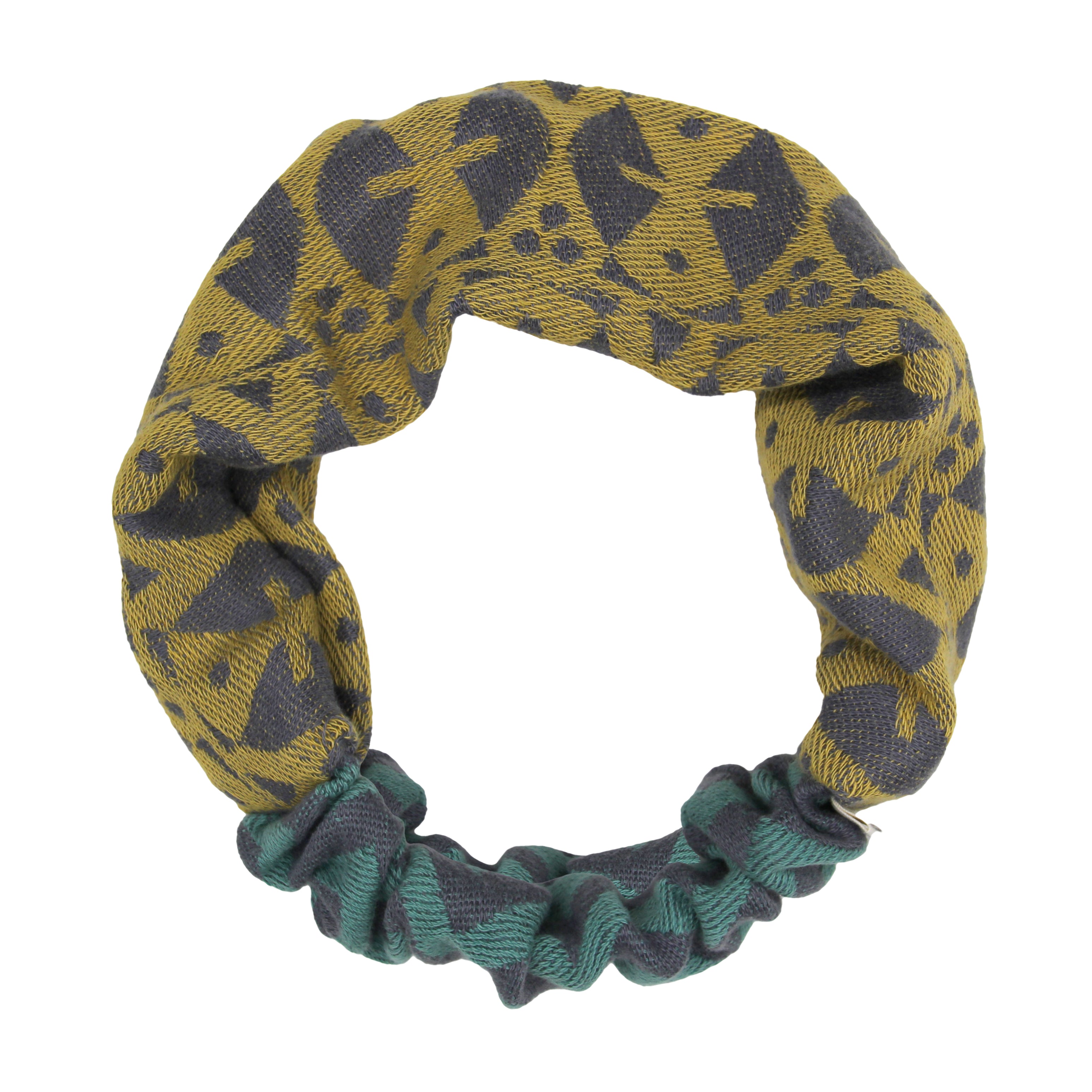 Sarı Antrasit 'Adinkra' Saç Bandı