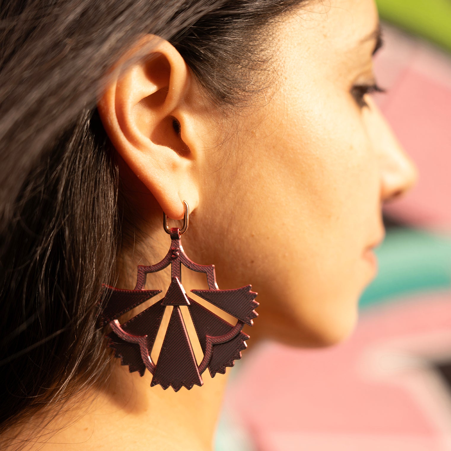 Jaipur Carnation Küpe, Mor