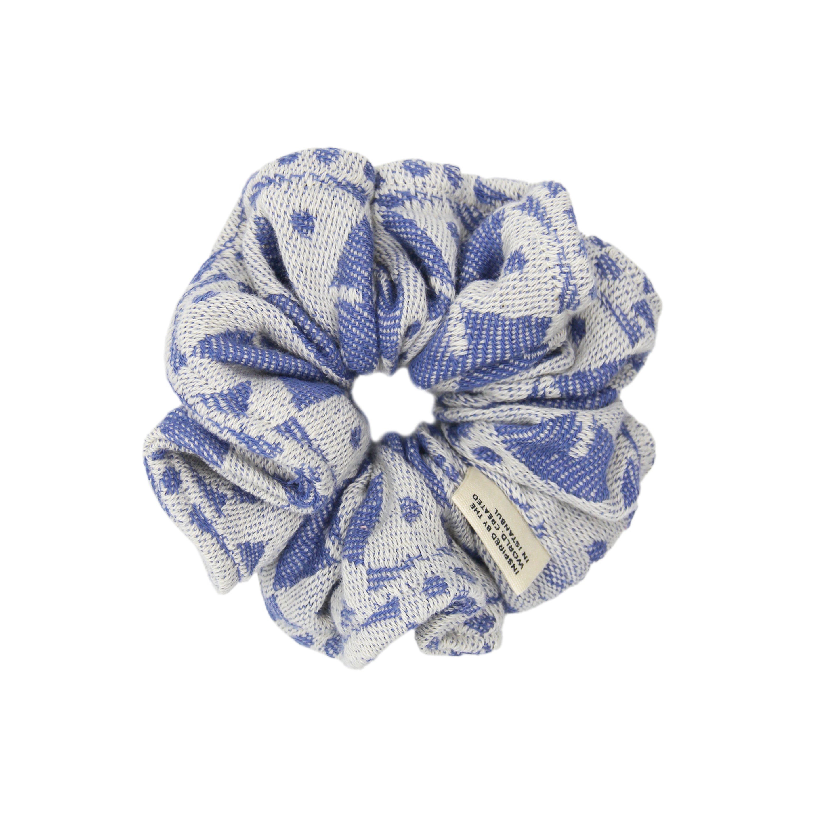 Blue 'Adinkra' Scrunchie Toka