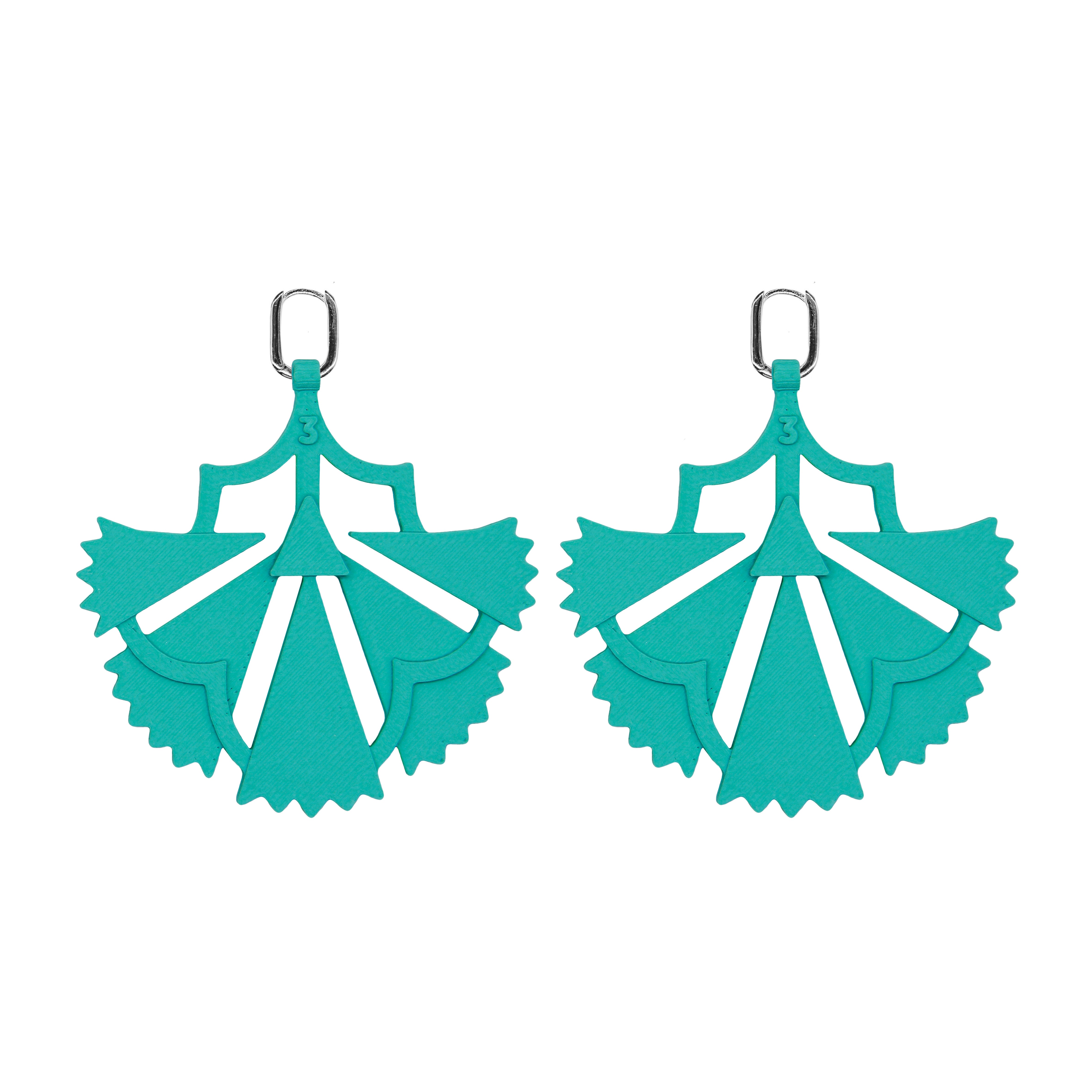 Jaipur Carnation Küpe, Teal