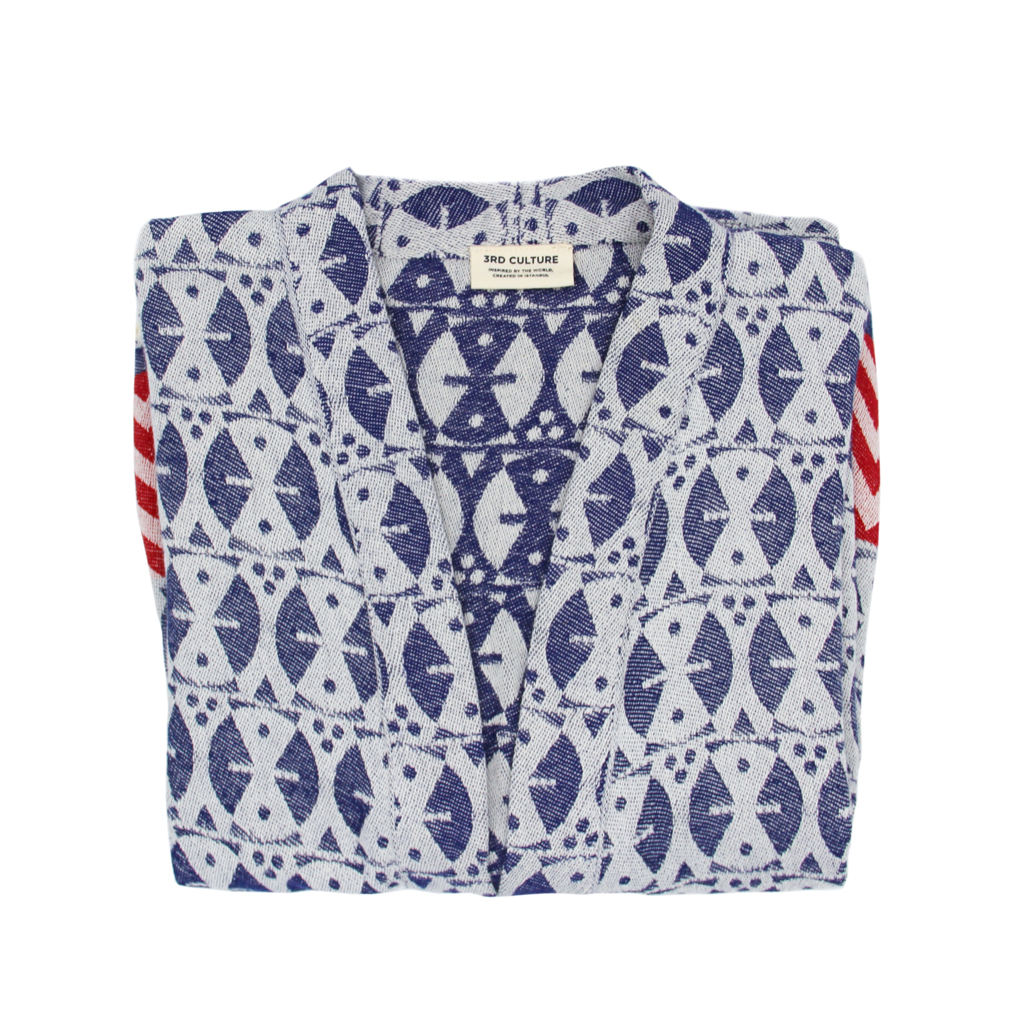 Navy & Red 'Adinkra' Kimono