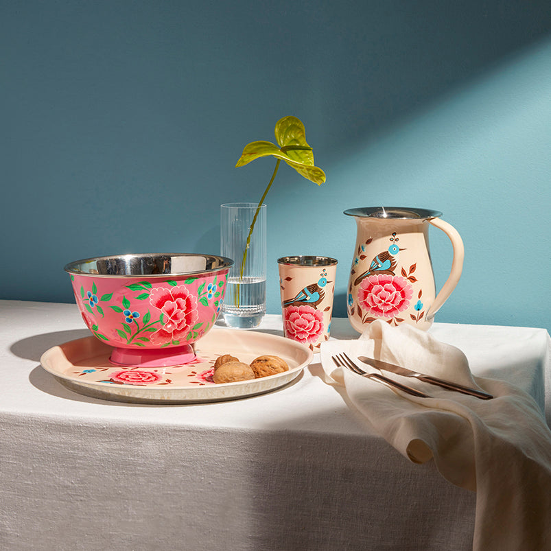 Kuşlu Bej ve Çiçekli Pembe Gift Box