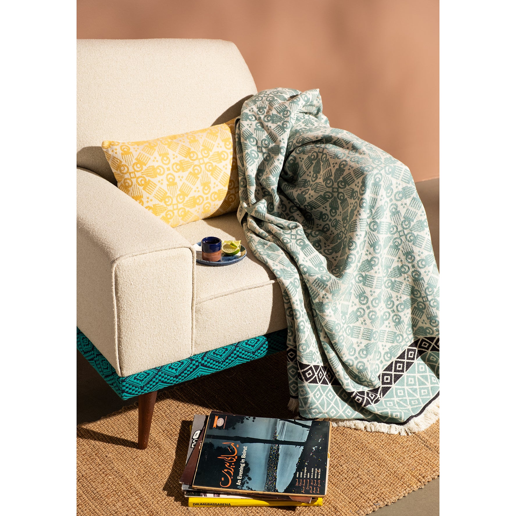 Sage 'Duafe' Koltuk Şalı